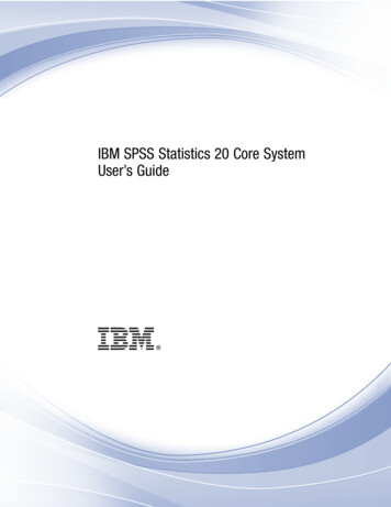 IBM SPSS Statistics 20 Core System User’s Guide