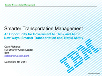 Smarter Transportation Management