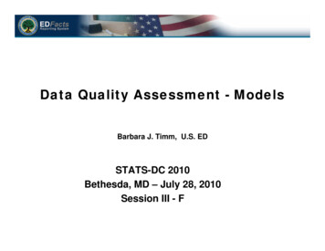 Data Quality Assessment - Models