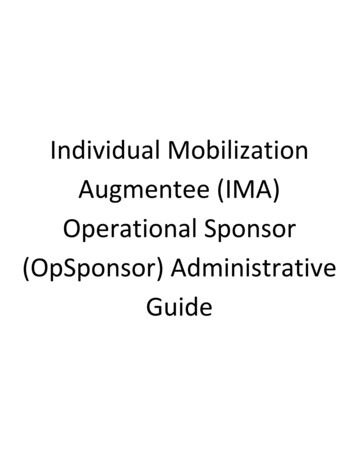 Individual Mobilization Augmentee (IMA) Operational .