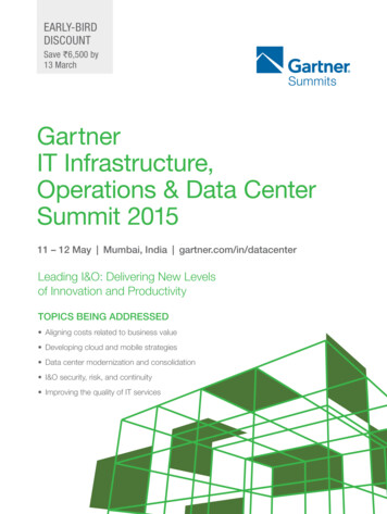 Gartner IT Infrastructure, Operations & Data Center Summit 2015