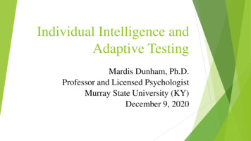 Individual Intelligence And Adaptive Testing