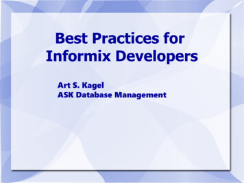Best Practices For Informix Developers - Advancedatatools 