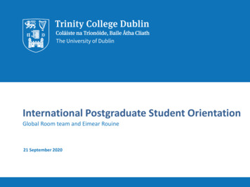 International Parent Orientation - Trinity College Dublin