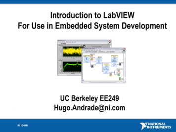 Introduction To LabVIEW For Use In Embedded System 