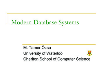 Modern Database Systems - Cs.uwaterloo.ca