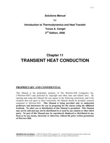 Chapter 11 TRANSIENT HEAT CONDUCTION