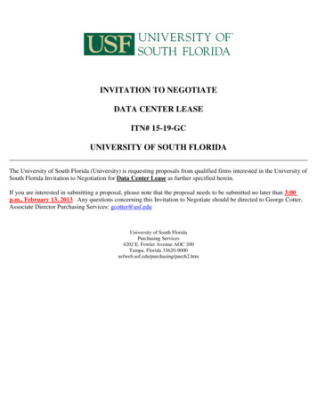 Invitation To Negotiate Data Center Lease Itn# 15-19-gc University Of .