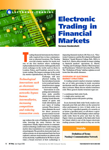 Electronic Trading In Financial Markets