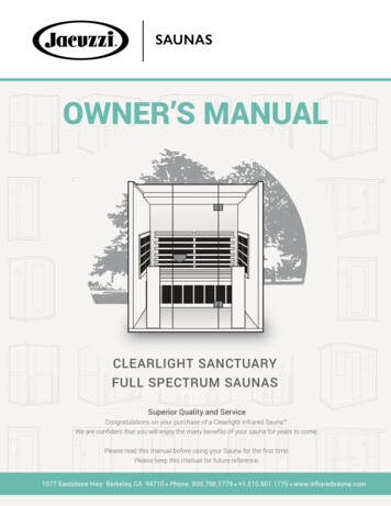 OWNER'S MANUAL - Clearlight Infrared Saunas