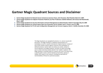 Gartner Magic Quadrant Sources And Disclaimer - ISSS