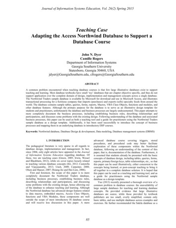 Teaching Case Adapting The Access Northwind Database To .