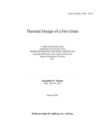 JMS-010A MQP Thermal Design Of A Fire Grate Report