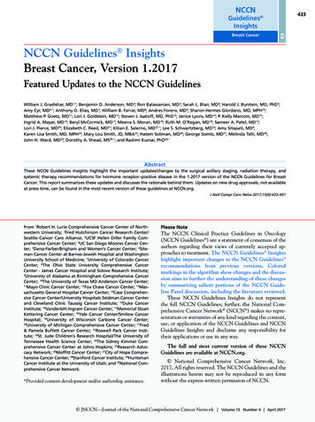Breast Cancer NCCN Guidelines Insights Breast Cancer, Version 1