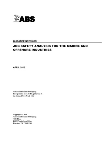 Guidance Notes On Job Safety Analysis For The Marine And .