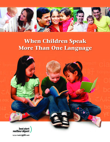 When Children Speak More Than One Language - Best Start