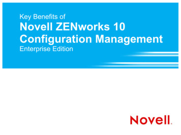 Key Benefits Of Novell ZENworks 10 Configuration Management