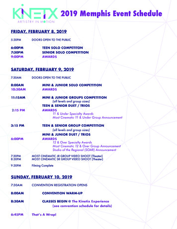 2019 Memphis Event Schedule