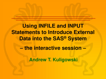 Using INFILE And INPUT Statements To Introduce External Data Into . - SAS