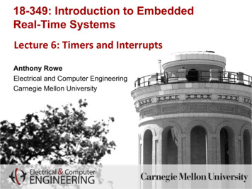 Embedded Real-Time Systems 18-349: Introduction To .