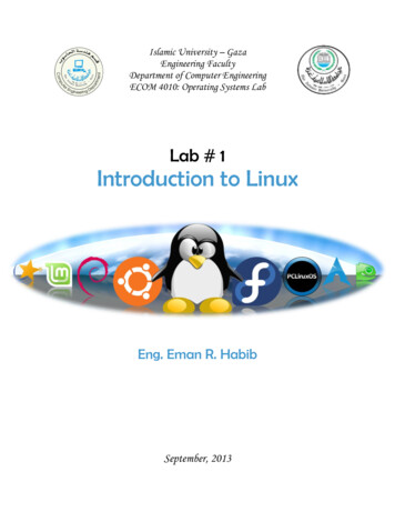 Lab # 1 Introduction To Linux
