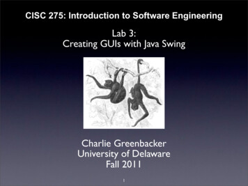 Creating GUIs With Java Swing