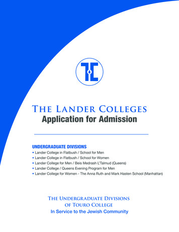 Lander Application - Lander College Of Arts & Sciences Touro College