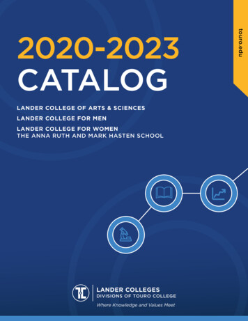 Lander College Catalog - Touro