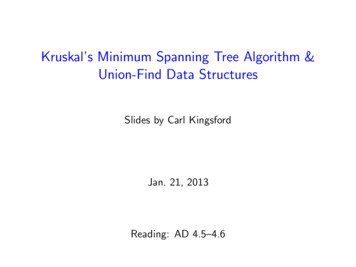 Kruskal’s Minimum Spanning Tree Algorithm & Union-Find .