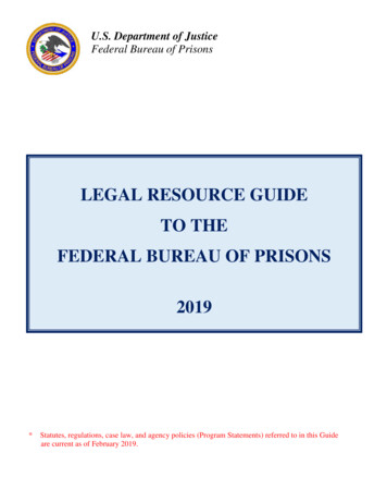Legal Resource Guide To The Federal Bureau Of Prisons 2019
