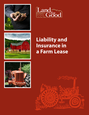 Liability And Insurance In A Farm Lease - Land For Good