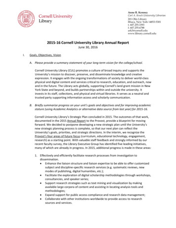 2015-16 Cornell University Library Annual Report - WPMU DEV