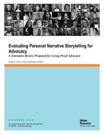 Evaluating Narrative Storytelling For Advocacy - Wilder Foundation