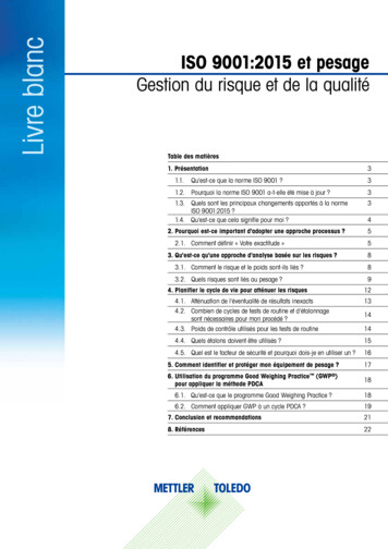 Livre Blanc ISO 9001:2015 Et Pesage - Mettler Toledo