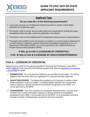 Guide To LPCC Out-of-State Applicant Requirements - California