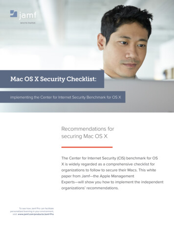 Mac OS X Security Checklist - Jamf