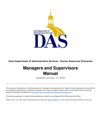 Managers And Supervisors Manual - Iowa