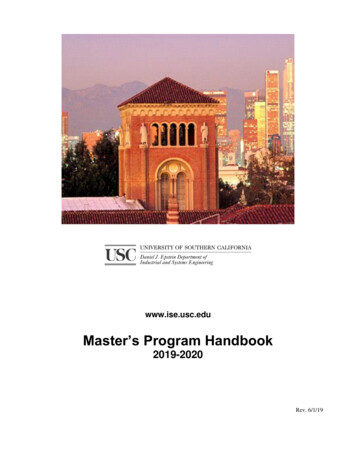 Master's Program Handbook - University Of Southern California