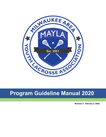 Program Guideline Manual 2020