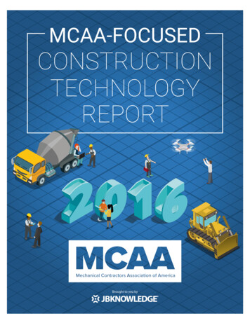 2016 MCAA-Focused Construction Technology Report