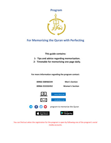 Program For Memorizing The Quran With Perfecting