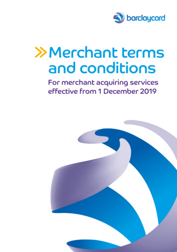 Merchant Terms And Conditions - Barclaycard
