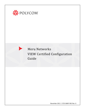 VIEW Certified Configuration Guide: Meru Networks - Spectralink