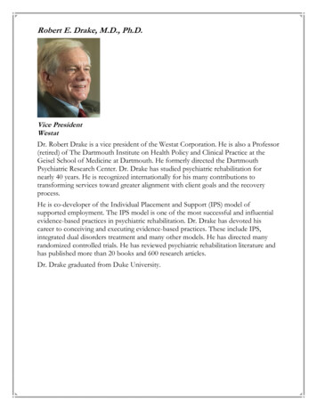 Robert E. Drake, M.D., Ph.D. - Social Security Administration