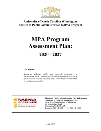 MPA Program Assessment Plan
