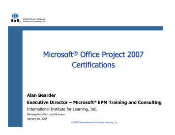Microsoft Office Project 2007 Certifications