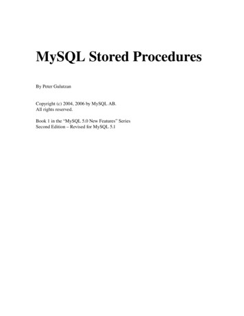 MySQL Stored Procedures - Josejuansanchez 