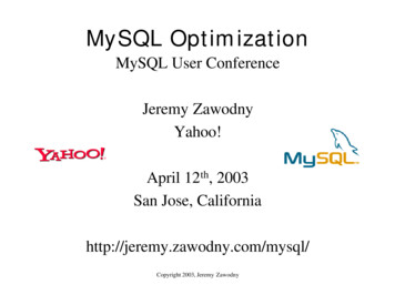 MySQL Optimization - Jeremy D. Zawodny