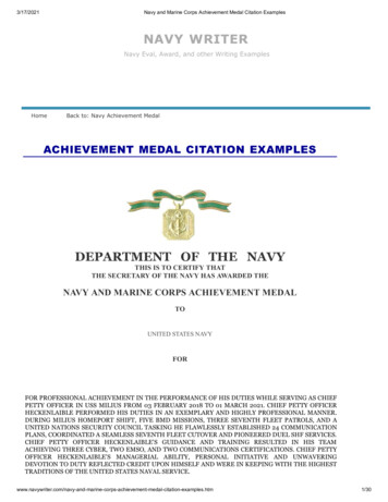 DEPARTMENT OF THE NAVY - United States Marine Corps