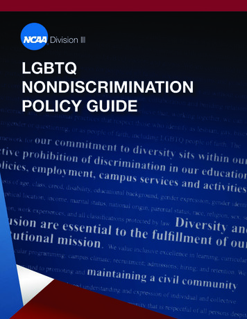 LGBTQ NONDISCRIMINATION POLICY GUIDE - Rhode Island College